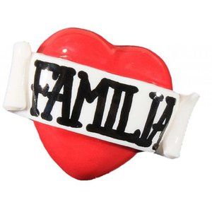 Familia Single Heart Necklace Red Retro